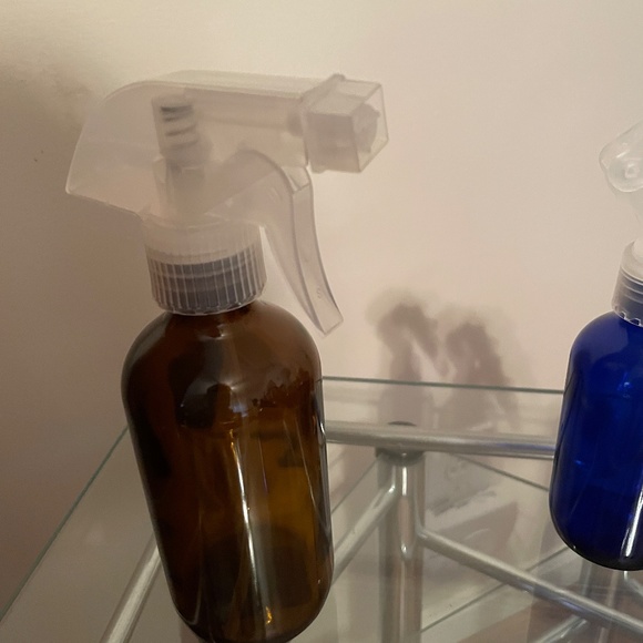 Amber and Cobalt Blue Glass Spray Bottles Never used. - Picture 3 of 5